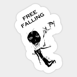 Free falling black handmade design Sticker